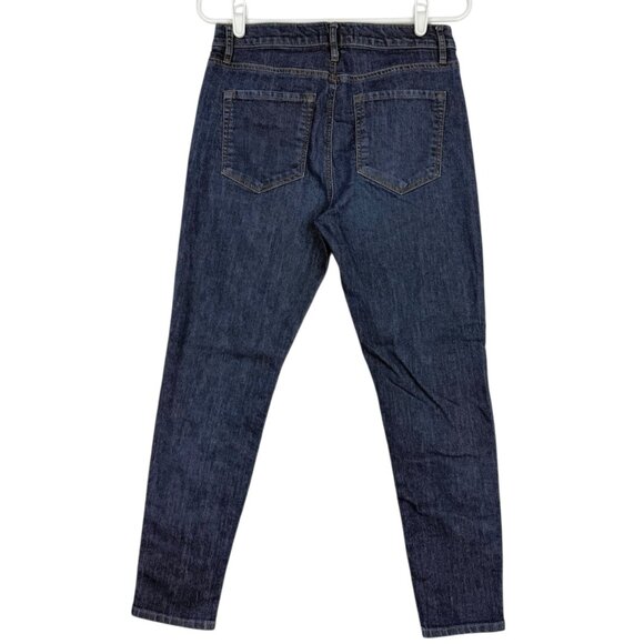 LOFT Women's Stretch Modern High Waist Blue Denim Skinny Ankle Jeans Size 28 - Picture 2 of 11